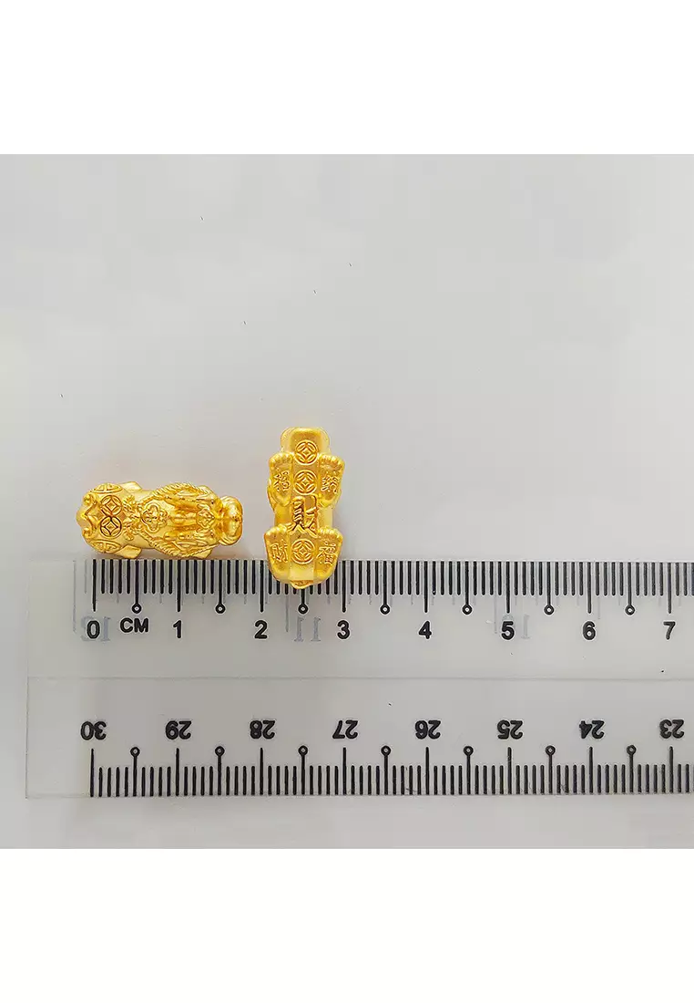999.9/24K Pure Gold 3D Pixiu Charm (1.23g ±)