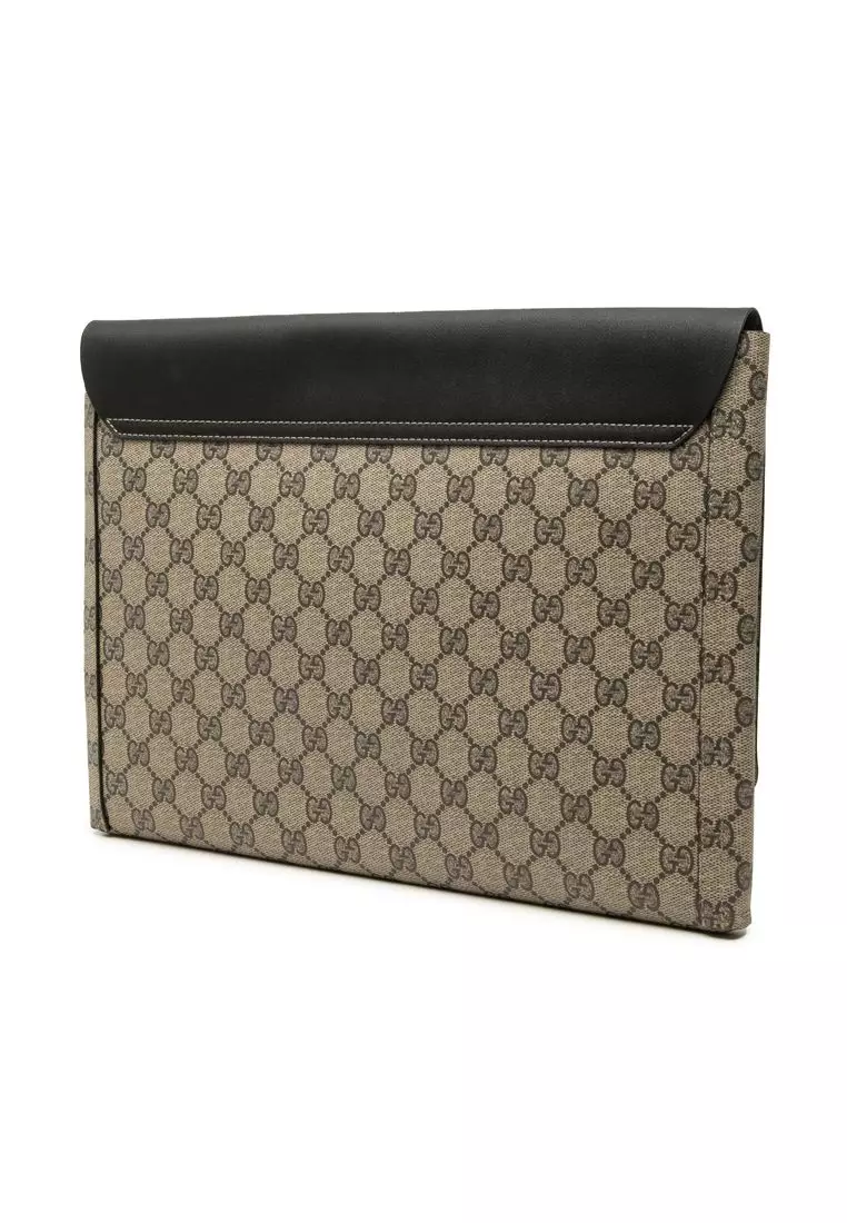 Pre-Loved Gucci Large Gg Supreme Clutch
