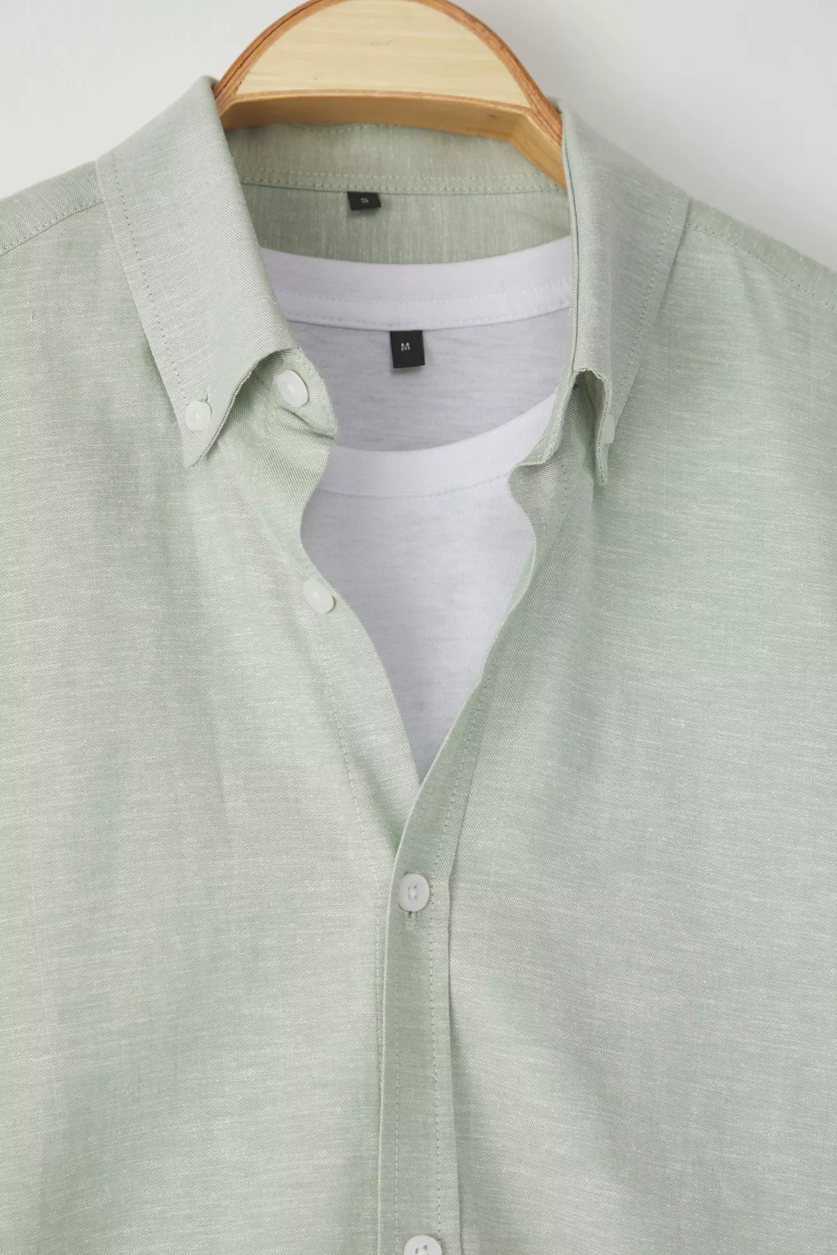 Green Regular Men's Shirt Tmnss25Go00000