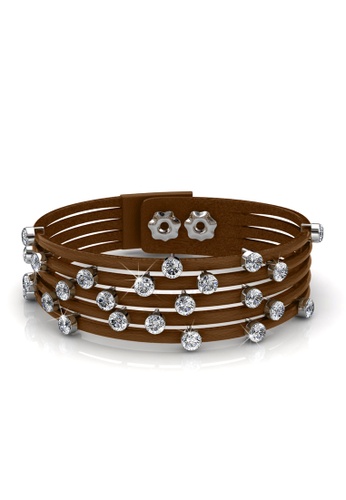Her Jewellery Twinkling Bit Bracelet (Brown) - Crystals from Swarovski® HE210AC26FVTSG_1
