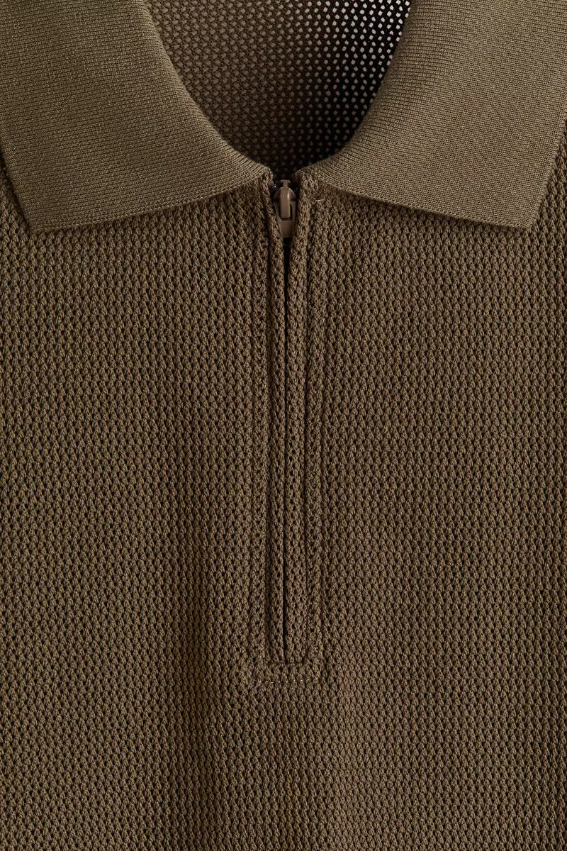 Regular Fit Hole-knit polo shirt