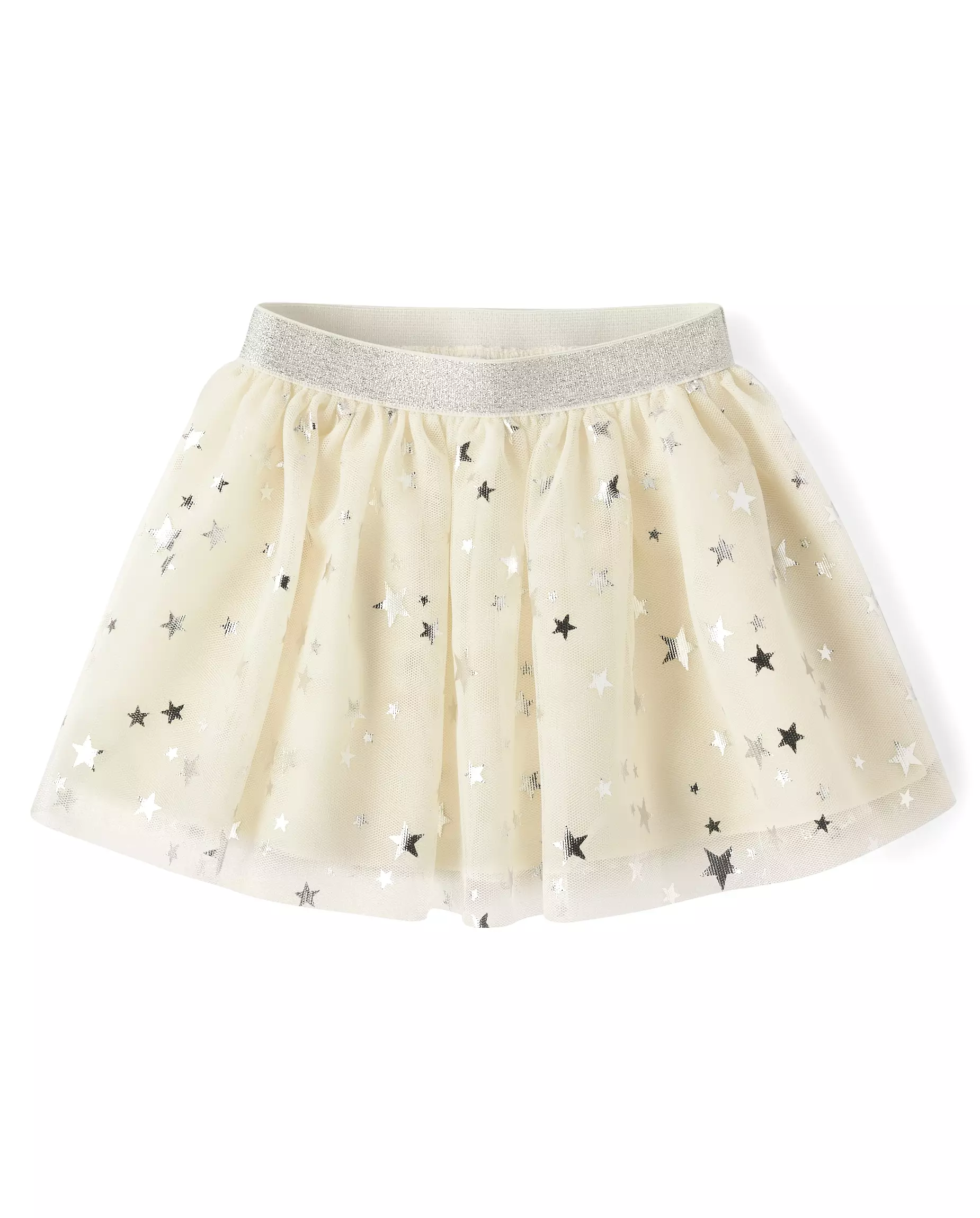 Toddler Girls Foil Star Tutu Skirt -Rok Bayi Perempuan (Putih)