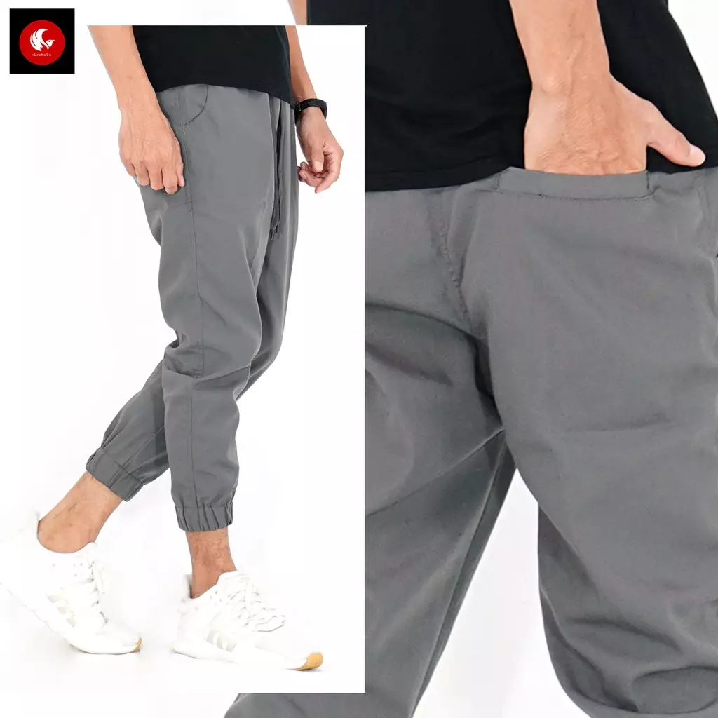 OKECHUKU Ichsan Celana Sirwal Jogger Pangsi 3/4 Slimfit Fashion Casual Pria