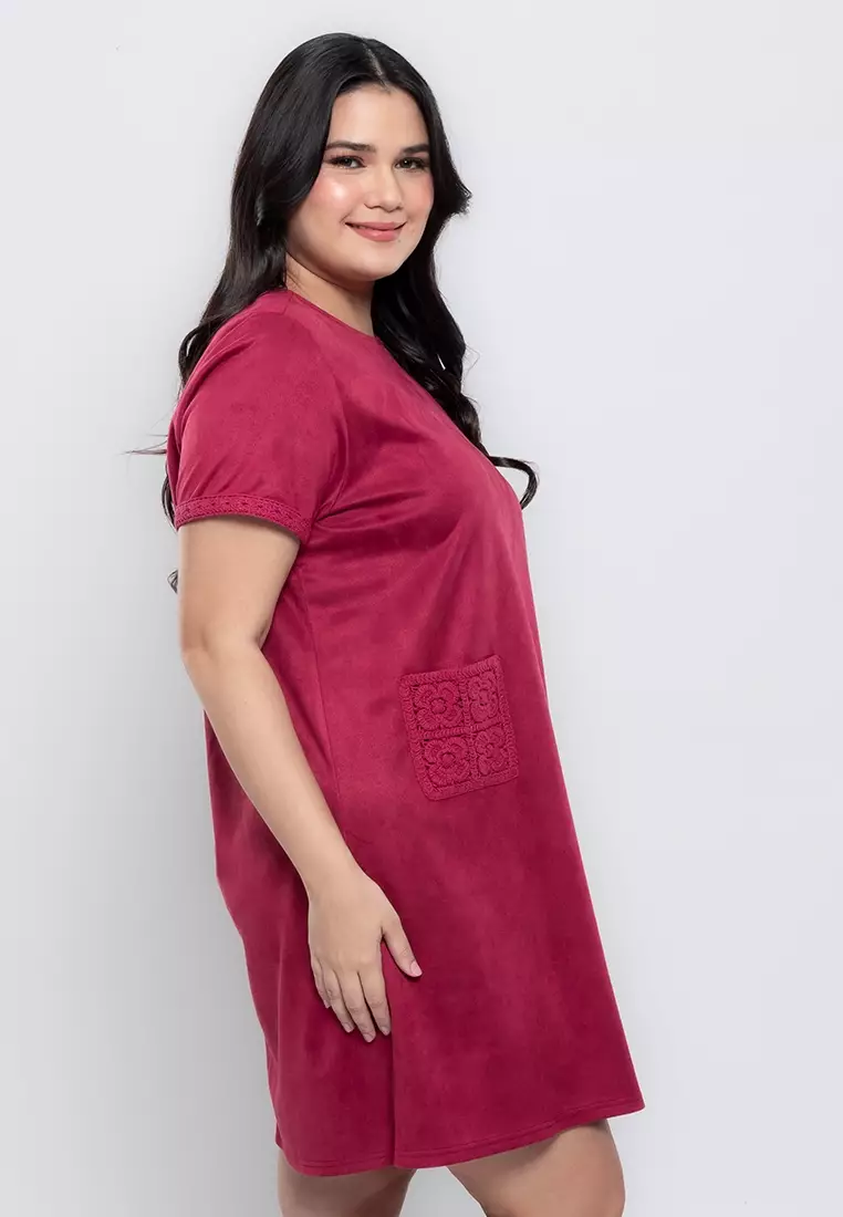 Milly Plus Size Ariella Shift Dress with Crochet Pocket Detail