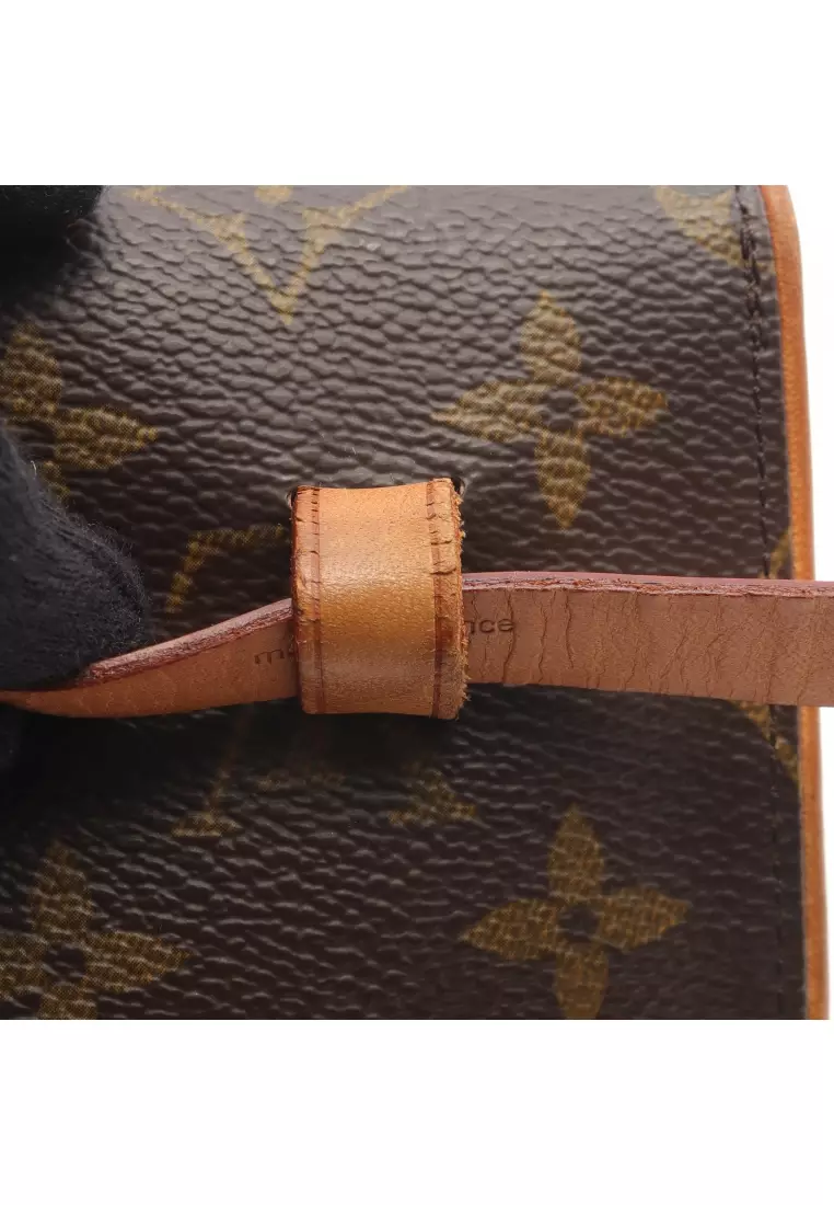 Pre-Loved Louis Vuitton Pochette Florentine monogram body bag waist bag PVC leather Brown