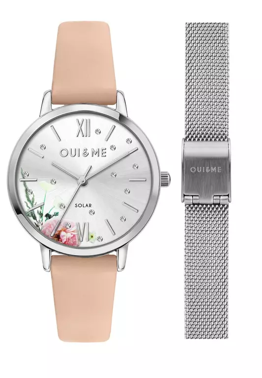 [Sustainable Watch] Oui & Me Fleurette 32mm Women's Leather + Metal Band Quartz Watch ME010373