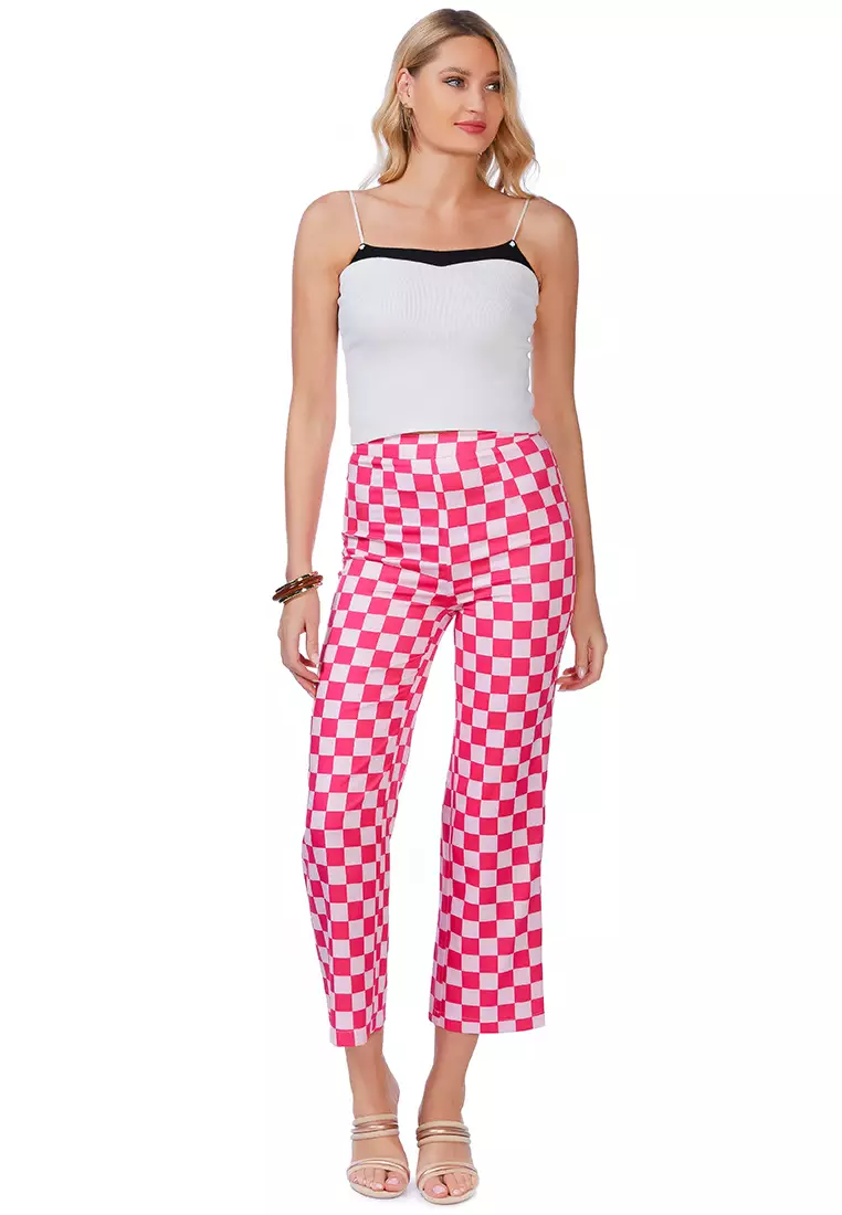 Checkerboard trousers womens on sale