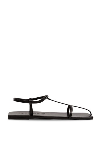 Mango black Square Leather Sandals 6ADDDSHF4D2BE9GS_1