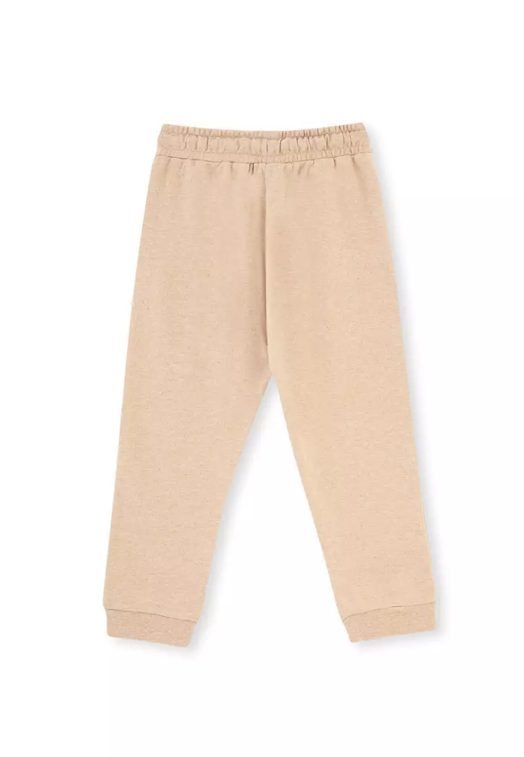 Brown Melange Trousers, Regular Fit, Loungewear for Boys