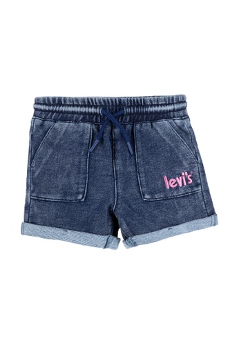 Levi's blue Levi's Knit Denim Chill Shorts (Big Kids) 5135EKA16A5CE4GS_1