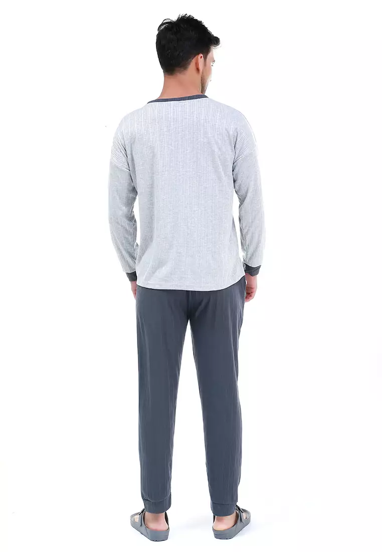 Klicin Setelan Baju Tidur Piyama Pria Briliant One Set Sleepwear Pajamas Material Fabric ORIGINAL