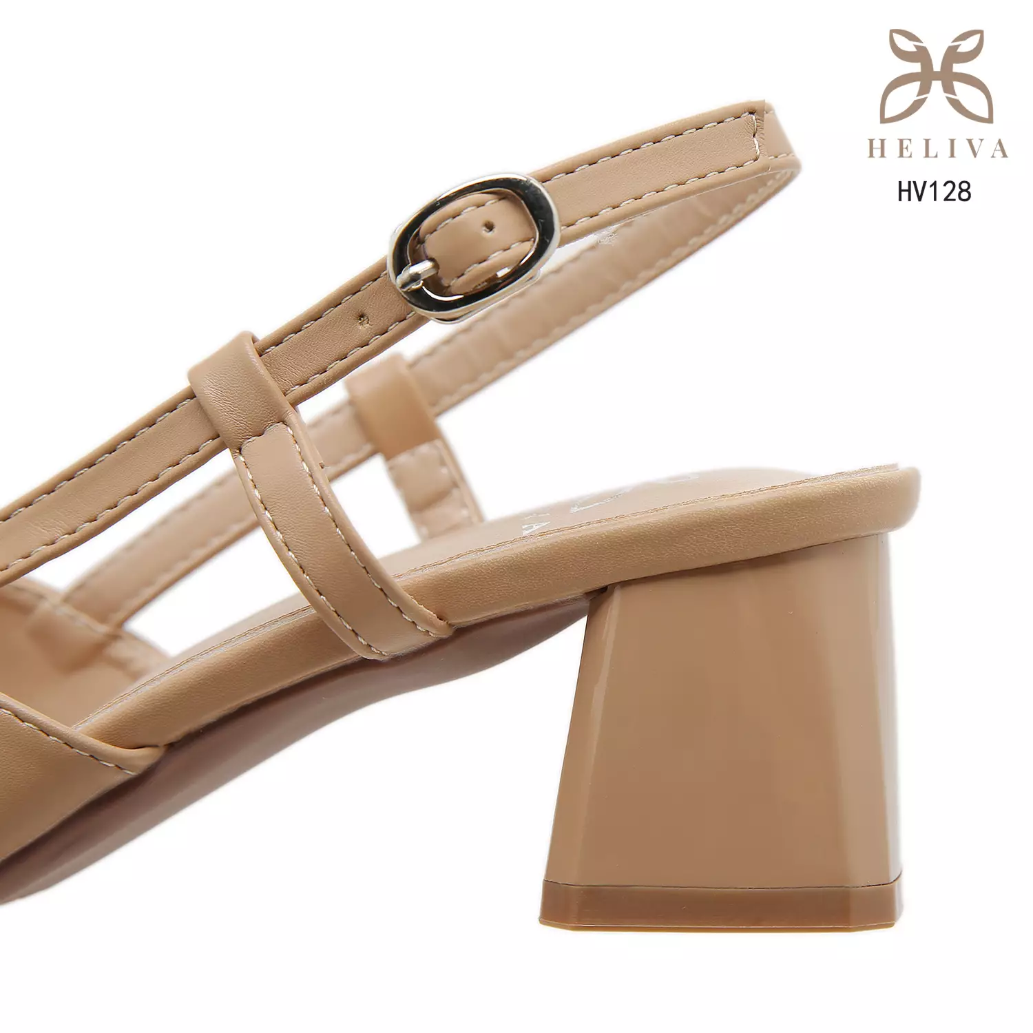 HELIVA MARLENA 5cm Slingback Block Heels Refined Tweed Texture & Classic Pointed Toe HV128