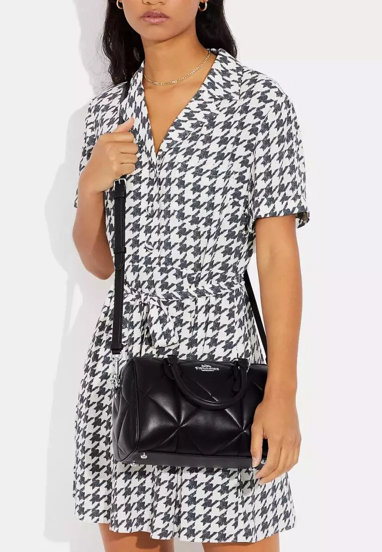 Coach Rowan Satchel With Puffy Diamond Quilting Black
