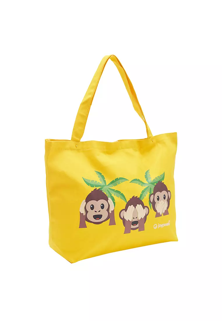 Canvas Bags Joypixels Yellow Three Wise Monkey