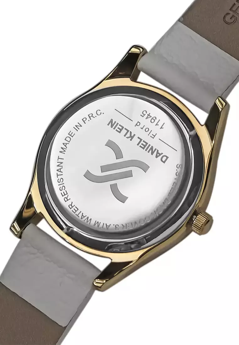 Daniel Klein - Jam Tangan Analog Wanita - Gold - White Leather Strap - DK11945-2