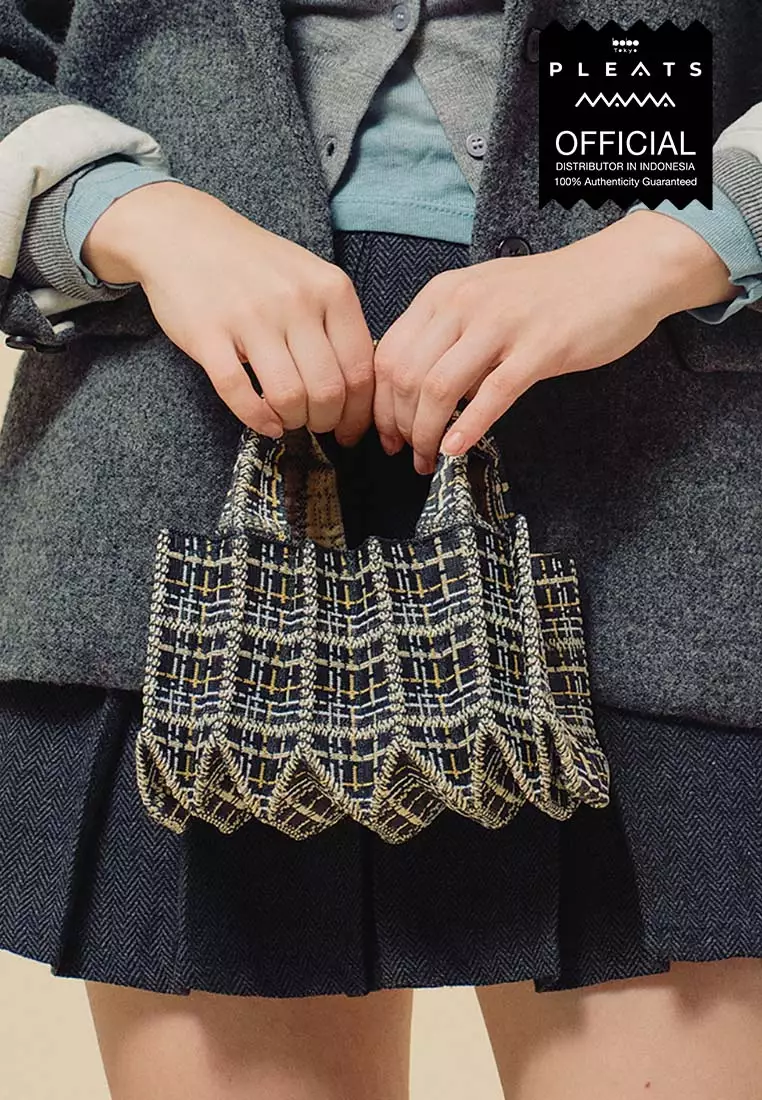 Tas Pleatsmama - Tweed Mini Tote Bag - Official Bobo Tokyo