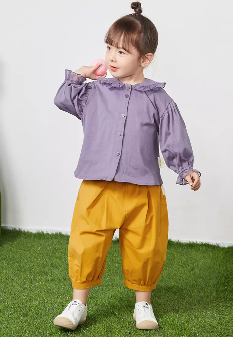 Puff Sleeve Ruffled Collar Shirt