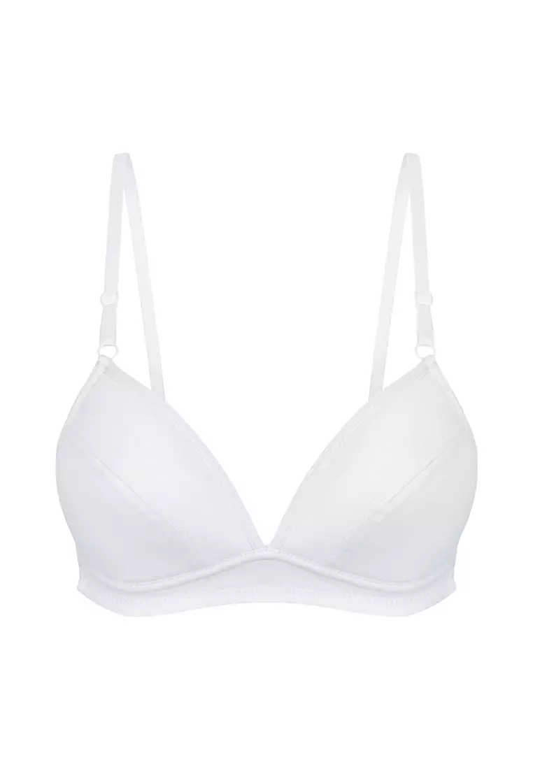 Girly Basics White 2-in-1 Pack Semi-Padded Teens Bra With Adjustable Straps Women Underwear