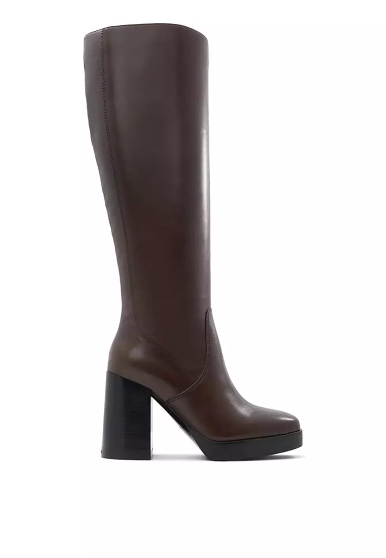 Aldo brown outlet knee high boots