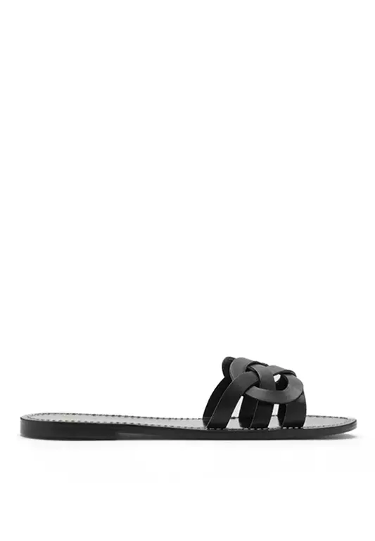 Leather Sandals With Intertwined Strap
