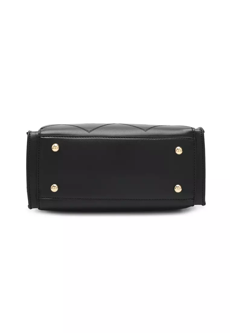 Women's Zig Zag Quilted Top Handle Bag / Crossbody Bag / Shoulder Bag (Tas Selempang Wanita / Tas Tangan Wanita / Tas Bahu Wanita) - Hitam