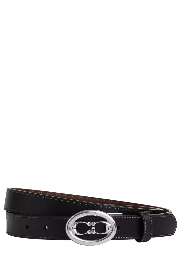 COACH SIGNATURE BELT F55158　黒 Coach Wide Harness Cut To Size Reversible Belt In Signature