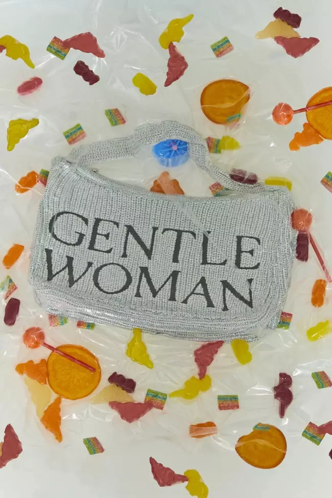 GW Preppy Knit Shoulder Bag - Silver