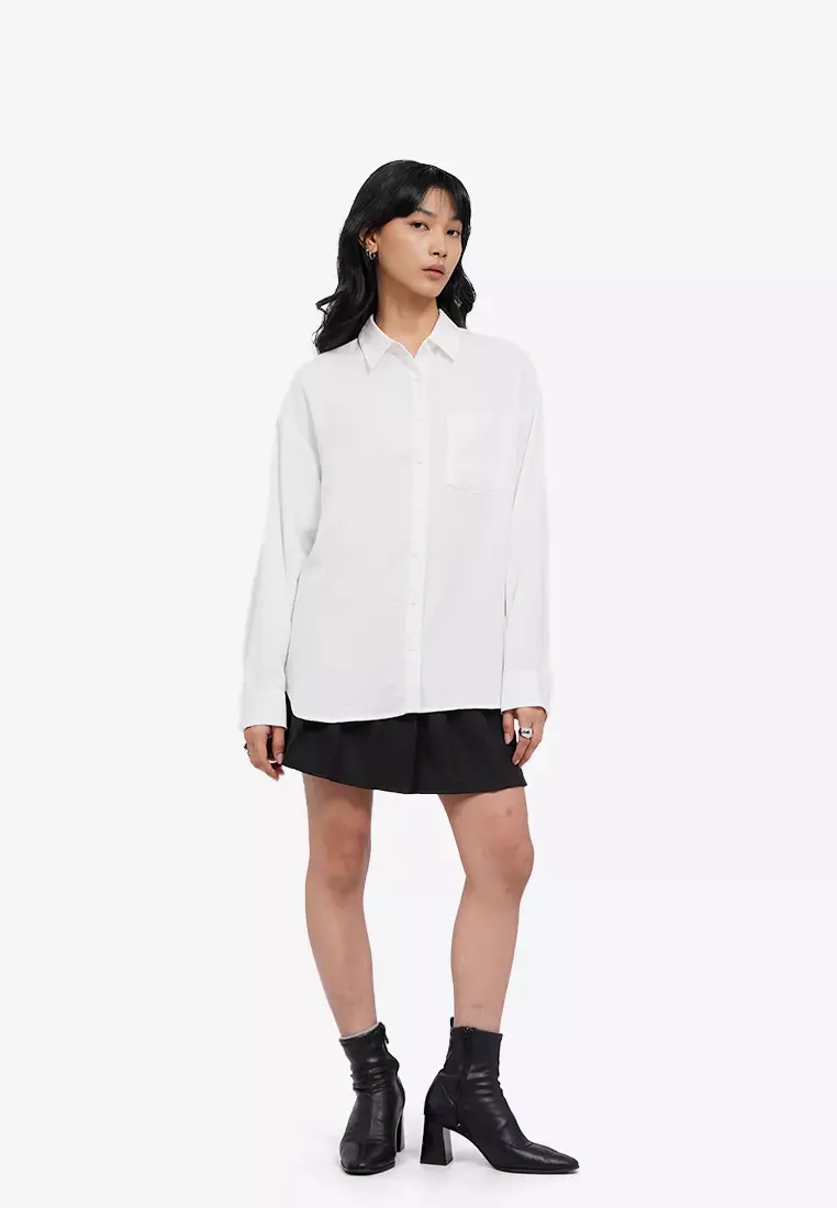 Button Up Long Sleeve Flowing Shirt