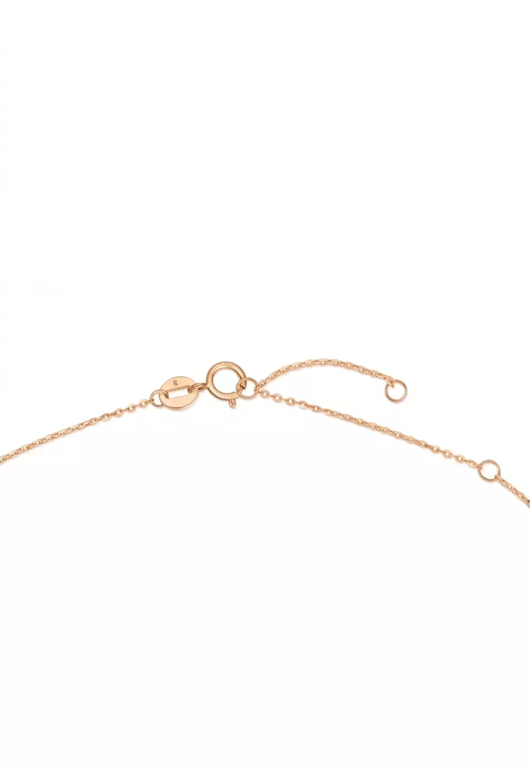 18K Rose Gold Abstract Linear Bar Necklace for Women 92791N