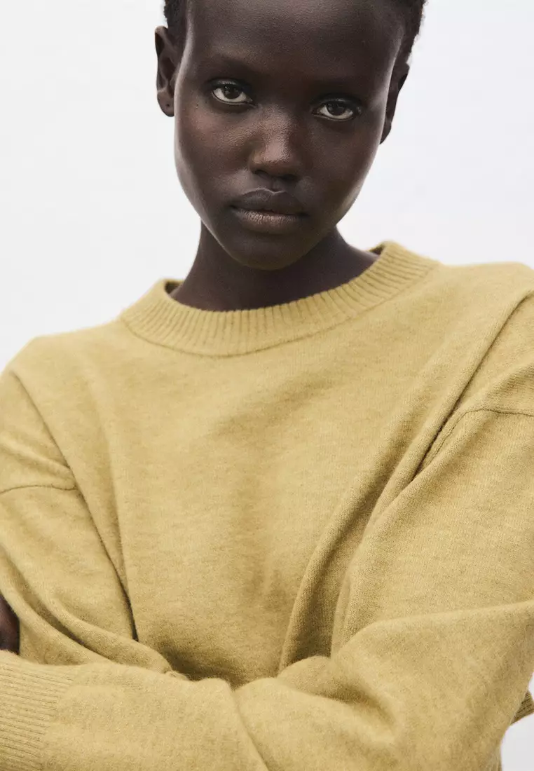 Oversized Sweater With Ribbed Trim