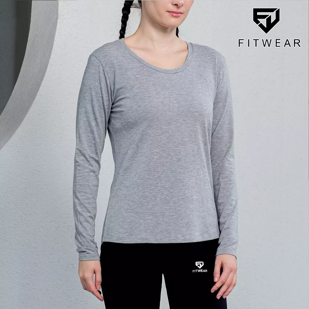 Fitwear - Kaos Olahraga Wanita NEW BIANCA BASELAYER LONGSLEEVE -  SILVER