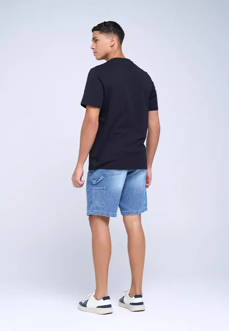 MANZONE - Kaos Lengan Pendek Pria Roudy 07 Slim Fit - Black