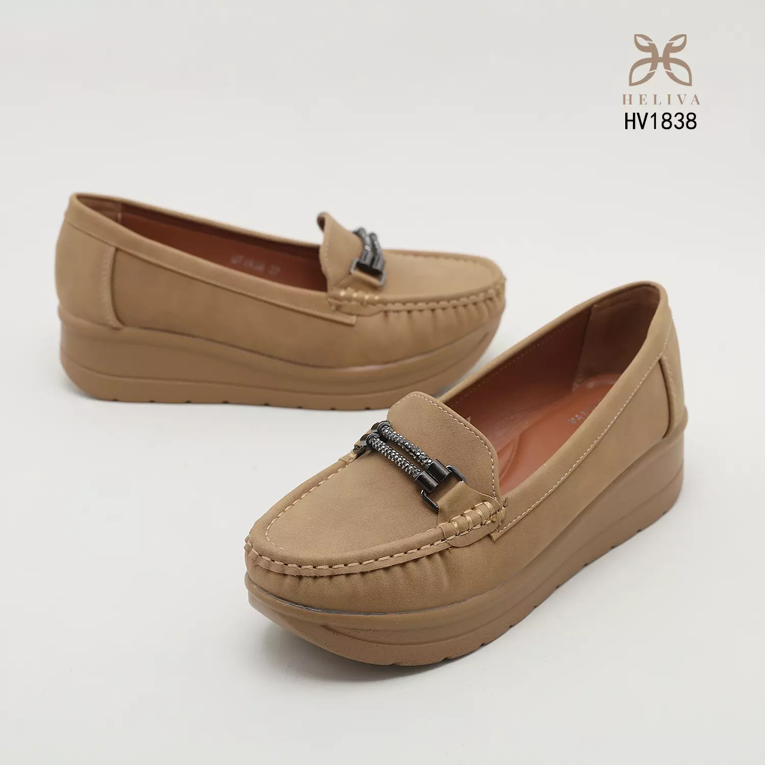 Heliva Denis Wedges Shoes Office Lady Looks With Braided Chain