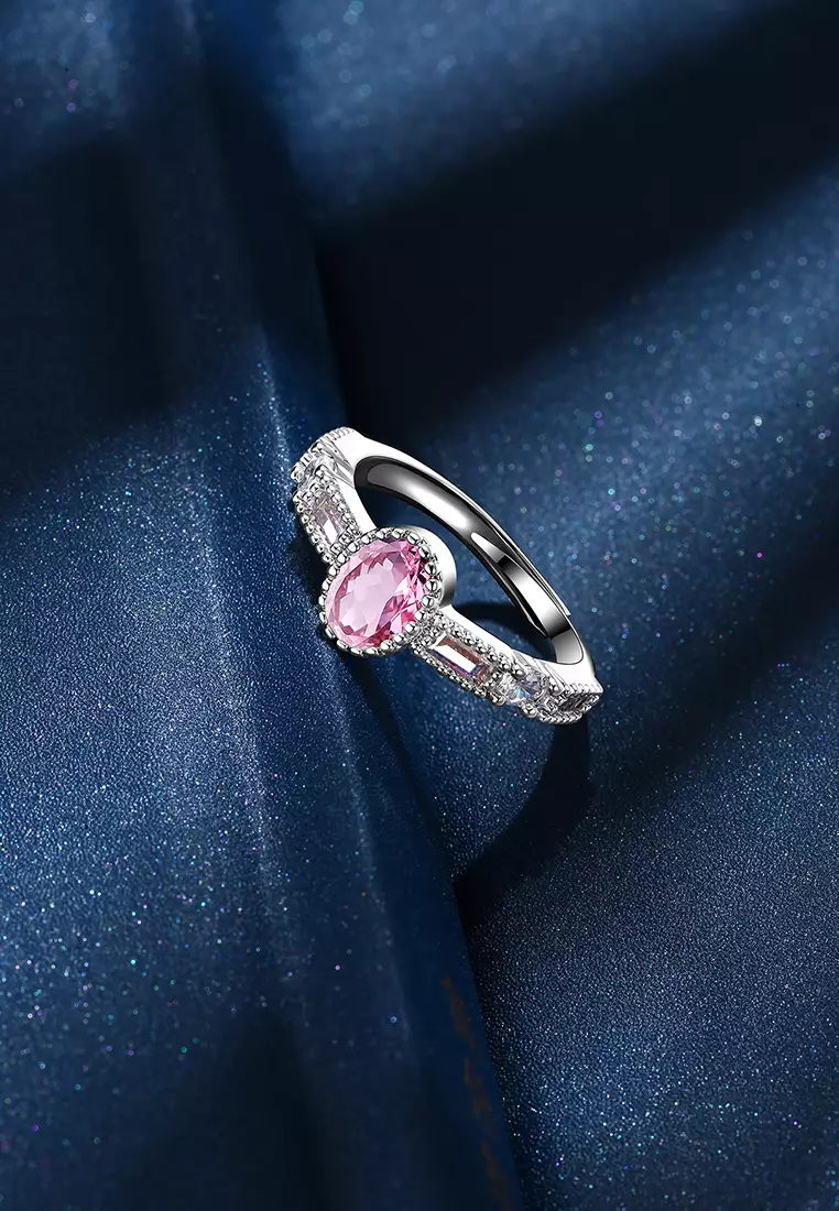 Cincin Wanita Berlian Dilapisi Platinum Perhiasan Korea Style Sertifikat GRA Cincin Cewek