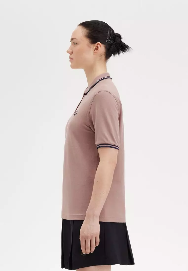Fred Perry G3600 Twin Tipped Fred Perry Shirt (Dark Pink / Navy / Navy)