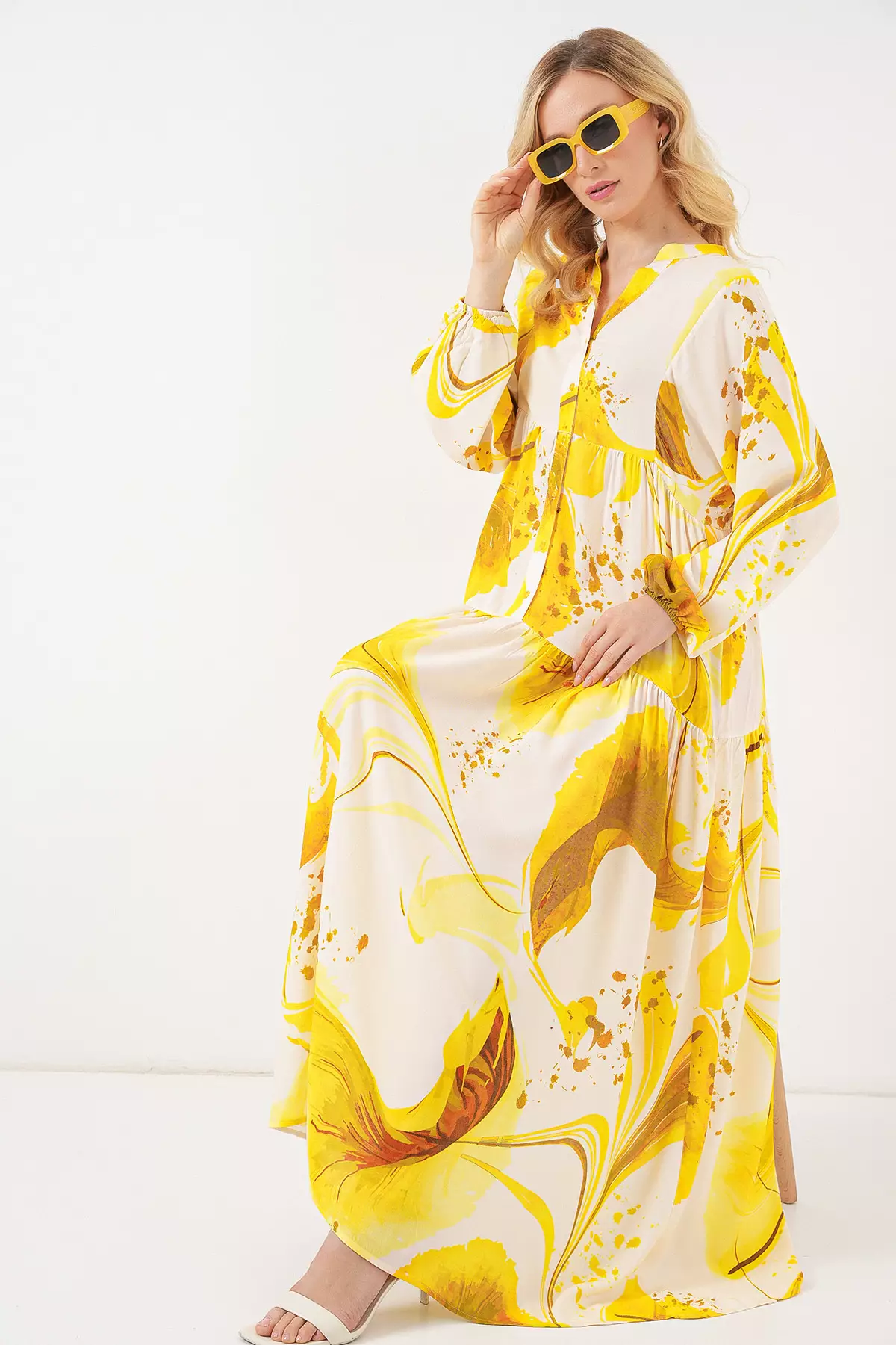 Modest Printed Maxi Dress