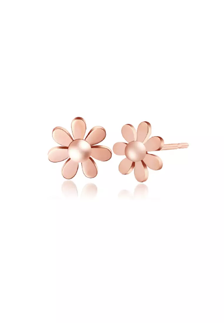 CELOVIS - Daisy Floral Stud Earrings in Rose Gold
