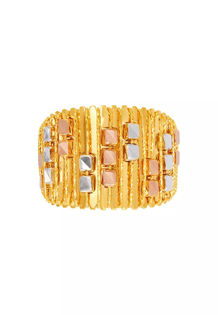 HABIB SICILIA | Oro Italia 916 Yellow, White and Rose Gold Ring GR57821224-TI (22K Gold)