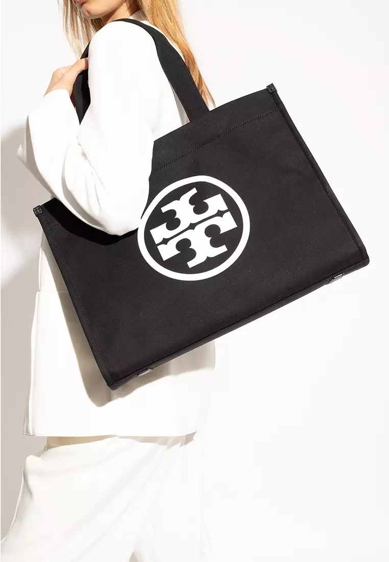 Tory burch black canvas new arrivals tote