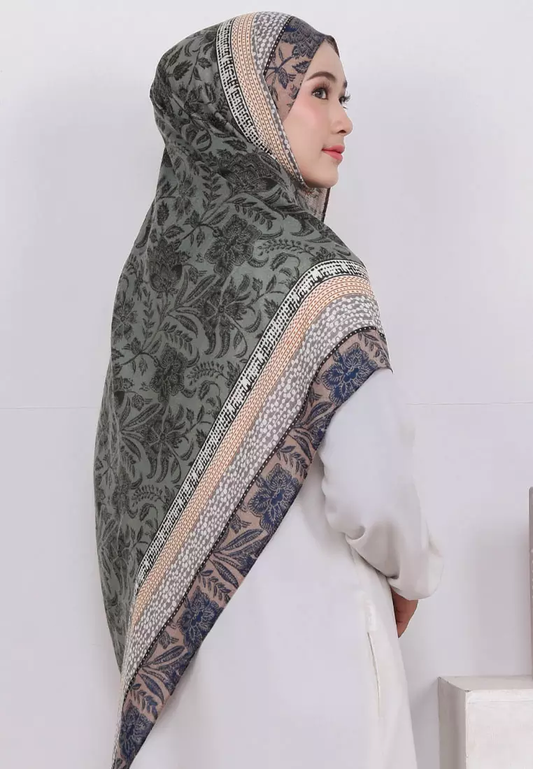 Diora Cotton Viscose Pashmina Hijab Green