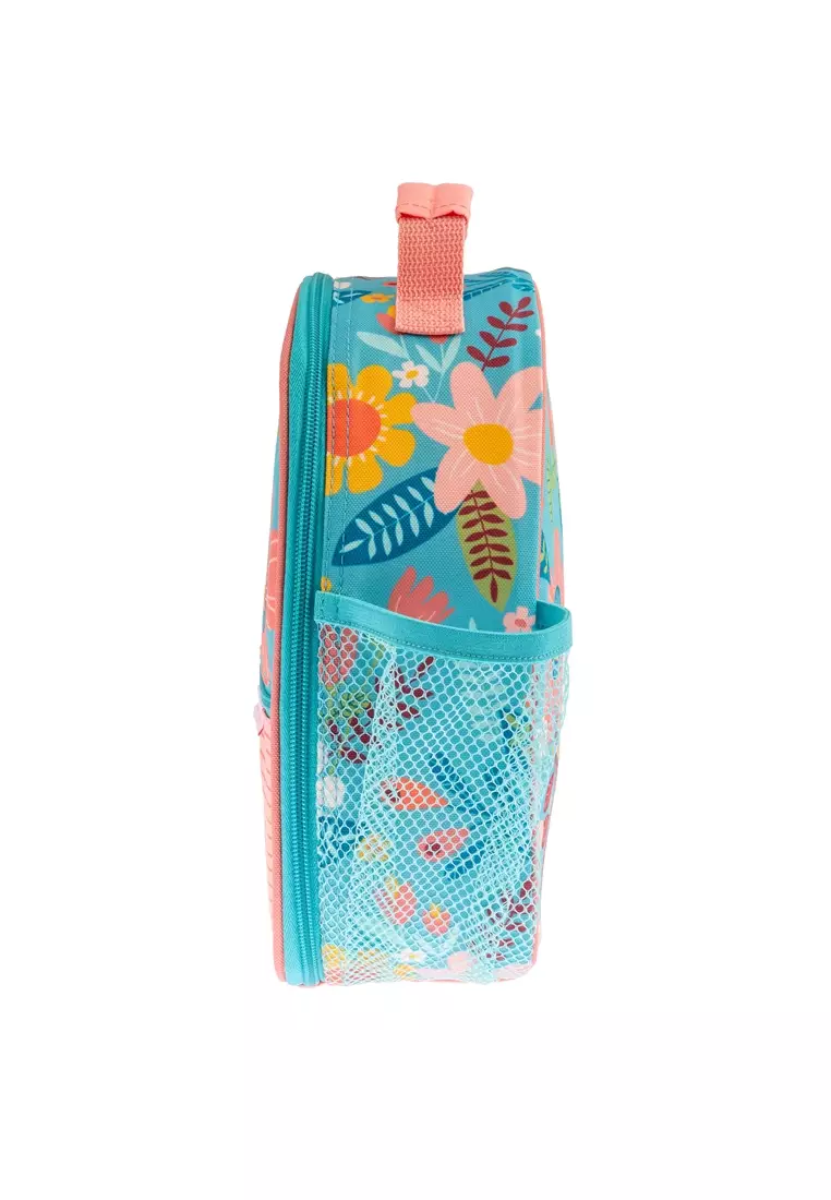 All Over Print Turquoise Floral Lunch Bag For Kids