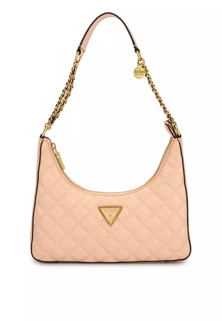 GUESS Giully Top Zip Shoulder Bag, Apricot Cream: Handbags