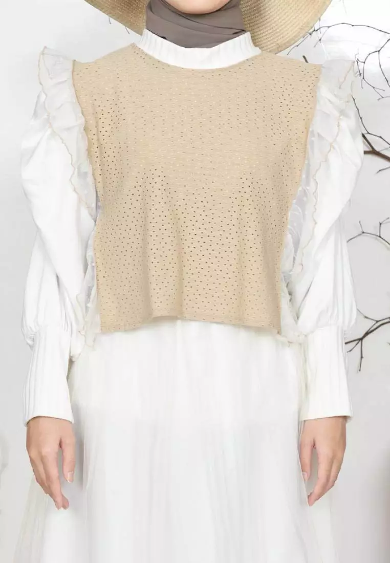 Vivy Vintage Vest - Oat-Tile M18672 R41S4