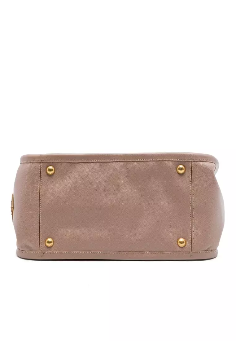 Pre-Loved Prada Saffiano Lucido Top Handle Frame Tote