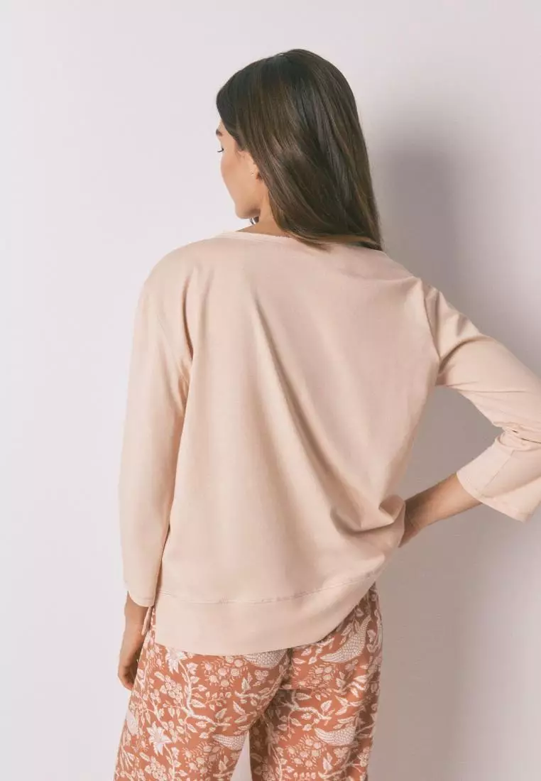 3/4 Sleeve T-Shirt Cotton Orange