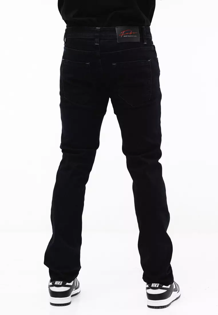 Denim Long Pants Slim Tapered Fit Stretch