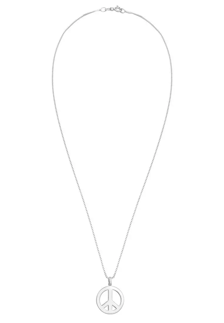 EXCLUSIVE Kalung Perhiasan Perak 925 Pria Peace Peace Symbol