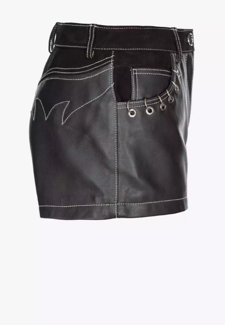 Buy Pinko Leather mini shorts 2025 Online | ZALORA