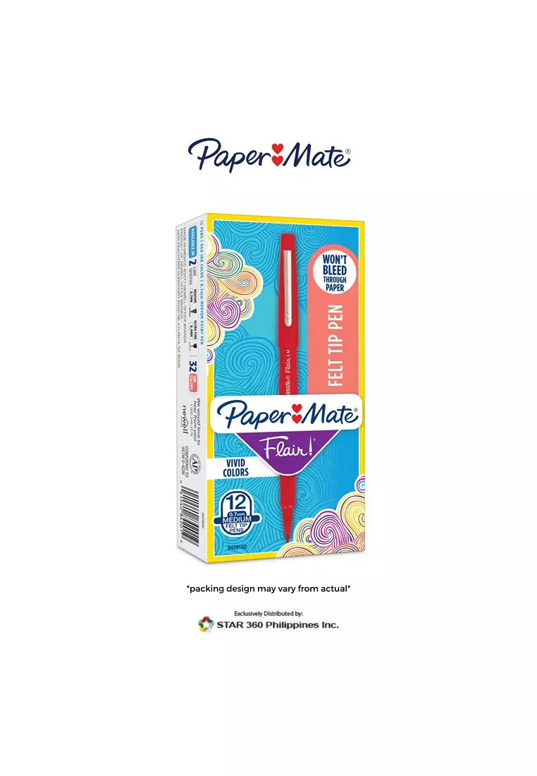 PAPERMATE FLAIR FELT TIP PENS CANDY POP ASSORTED MEDIUM POINT 12S