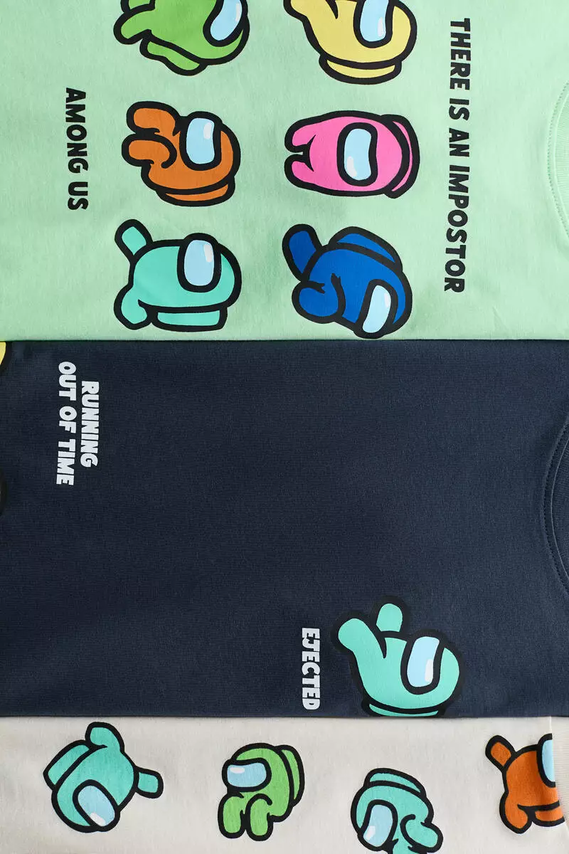 3-pack printed T-shirts